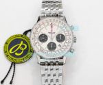 GF Factory Breitling Navitimer 1 B01 Stainless Steel White Chronograph Dial Watch 43MM